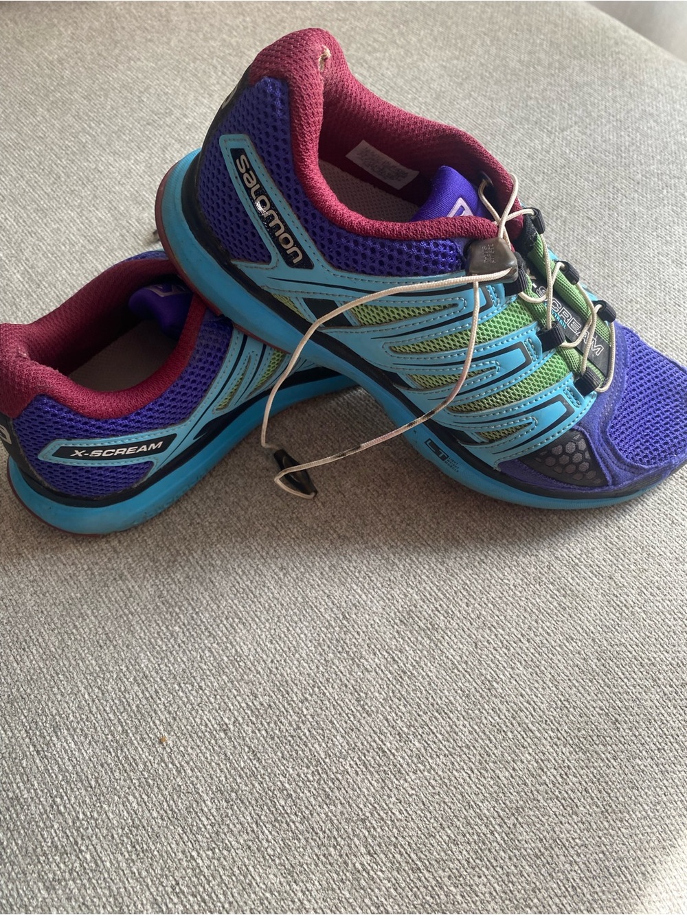 Salomon X-Scream Women's Trail Runners - Purple, Teal, Burgundy